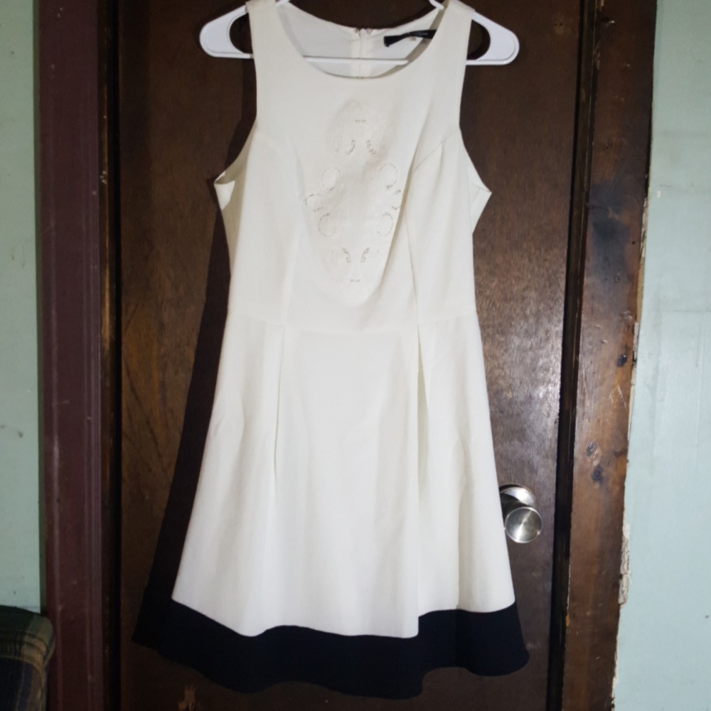 Sugar Lips Cocktail Dress, White/Black Embroidered